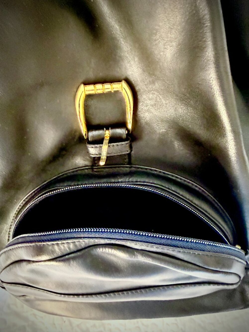 GIANNI VERSACE NEW LARGE BLACK LEATHER "MEDUSA" BACKPACK - Picture 12 of 15